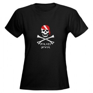 Ladies Pirate Diver dark t-shirt