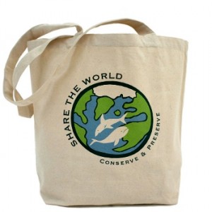 Share the World canvas tote bag