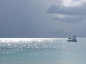 The view from the beach of Grace Bay, Provodenciales