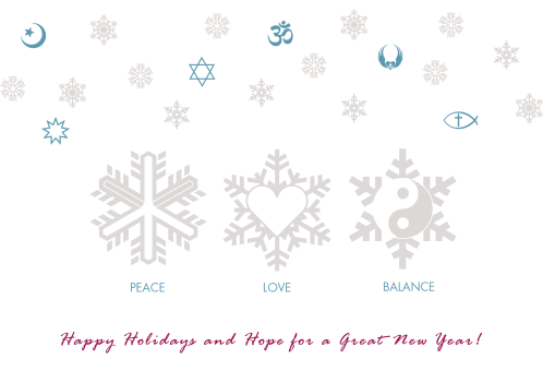 Happy Holidays Peace Love Balance